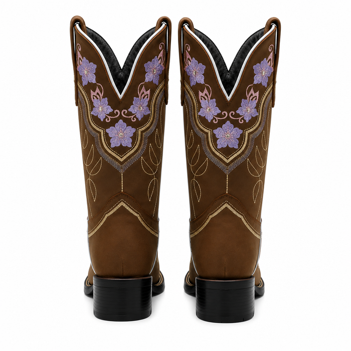 Botas de Cuero Rodeo Café para Mujer JB-JAZMIN