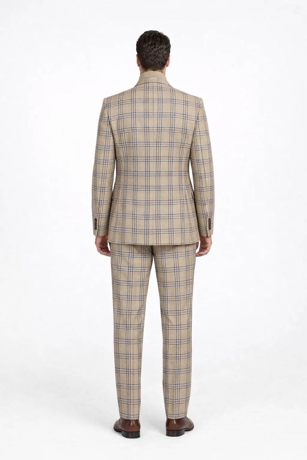 Burberry Pattern Tan Window Pane Suit by Rossiman