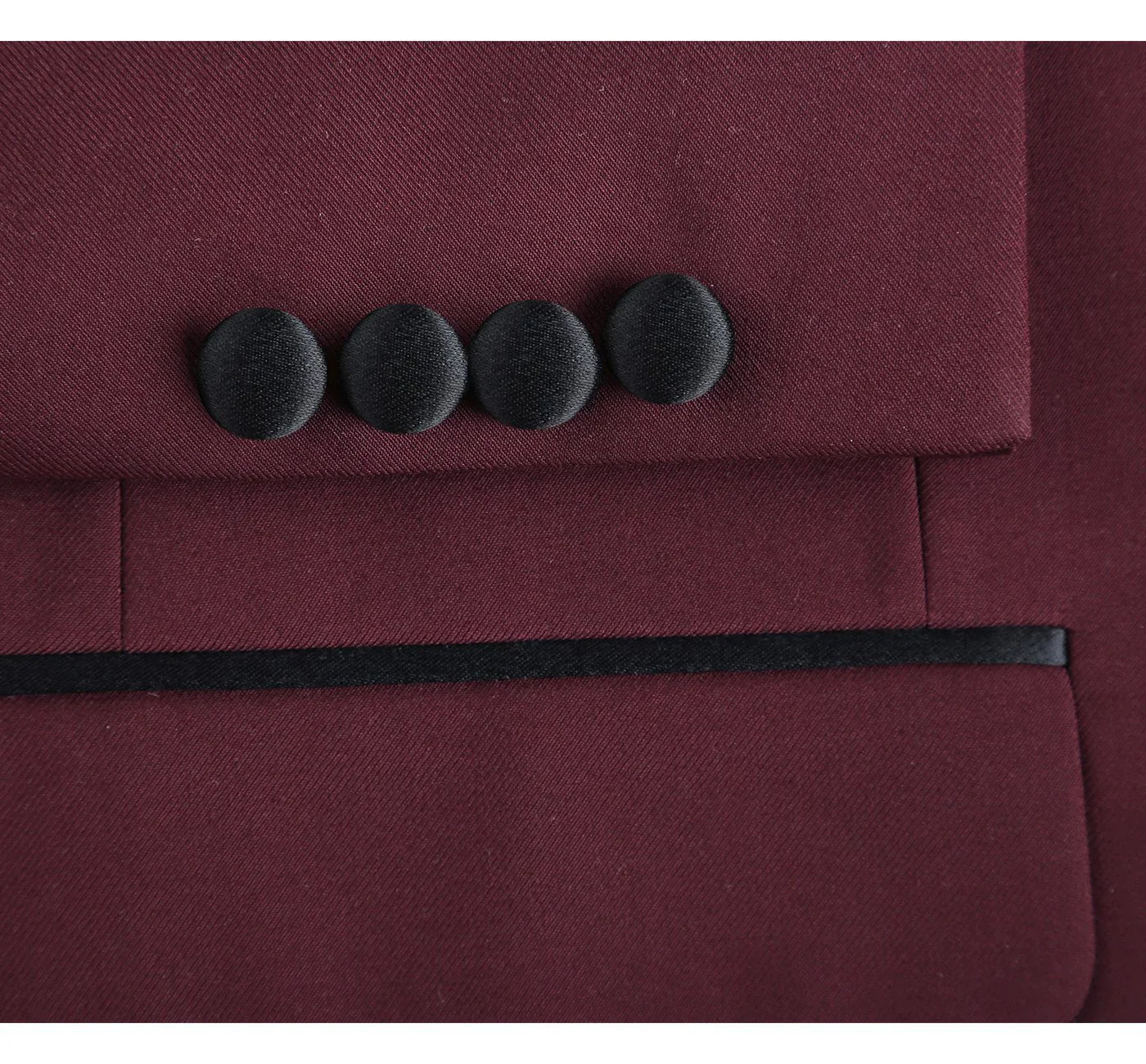 Men's Slim Fit 2-Piece Burgendy Shawl Lapel Tuxedo Suit