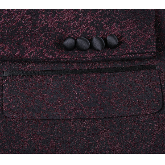 Men's Slim Fit Burgundy Tuxedo Blazer