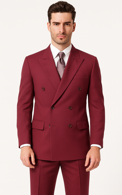 Burgundy ~ Maroon Suit ~ Wine Color Double Breasted Suits