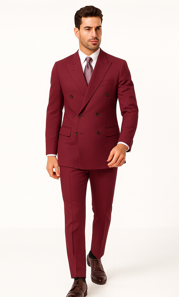 Burgundy ~ Maroon Suit ~ Wine Color Double Breasted Suits