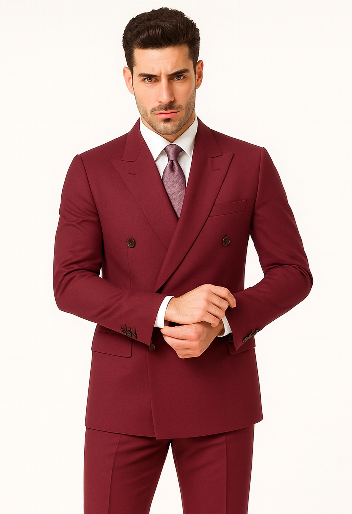 Burgundy ~ Maroon Suit ~ Wine Color Double Breasted Suits