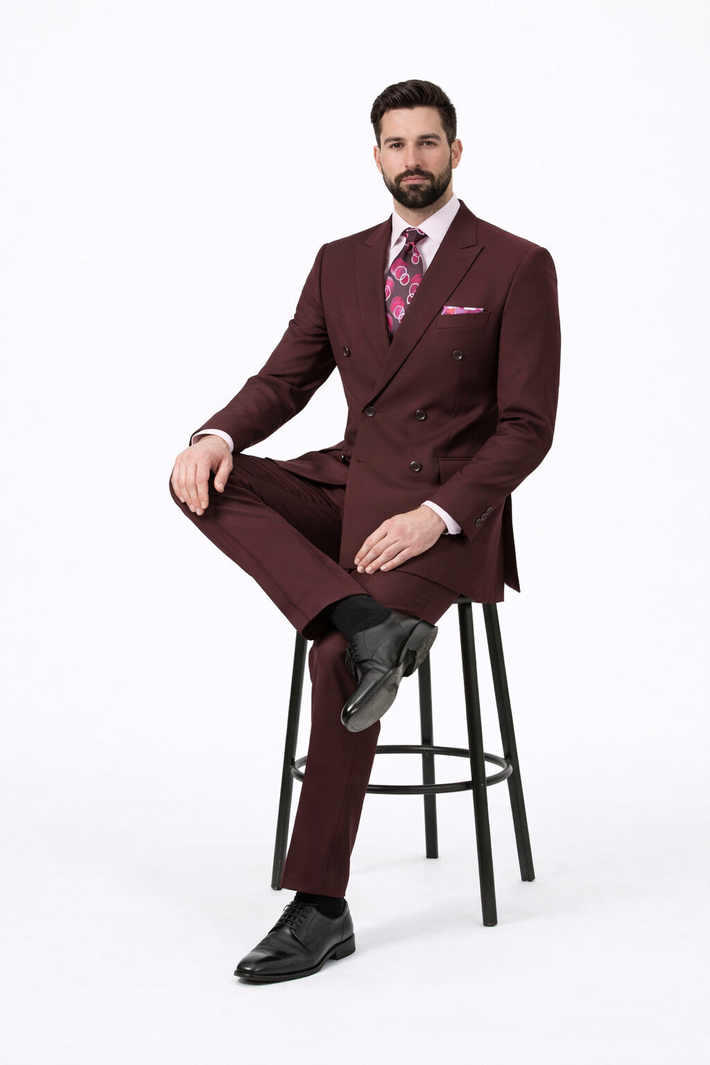 Apollo King Men's 2pc Double Breasted Outlet Suit Pleated Pants