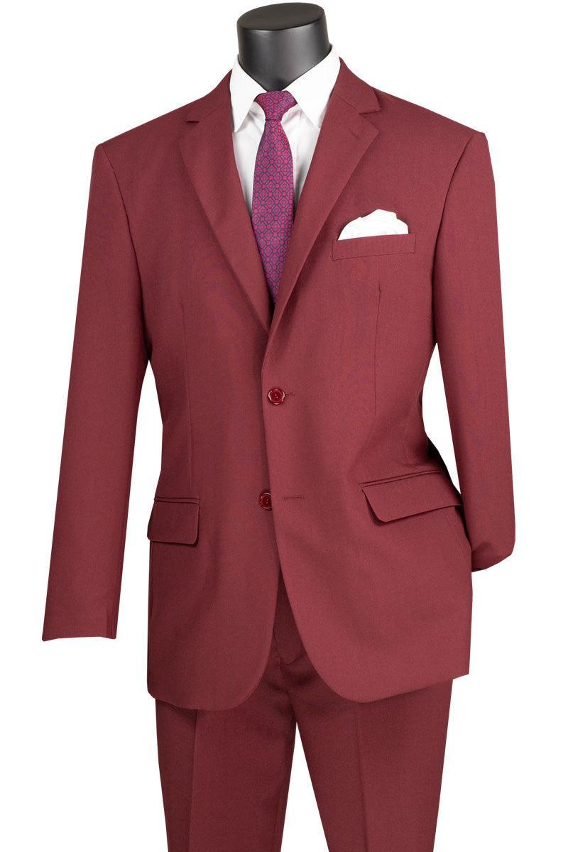 Burgundy Regular Fit Two Piece Suit