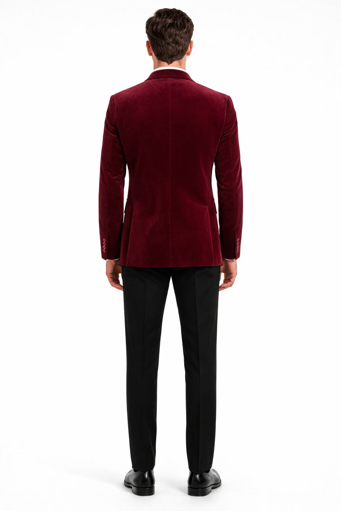 Men's Fashion 2 Button Velvet Jacket Royal Blue Men's blazer Jacket