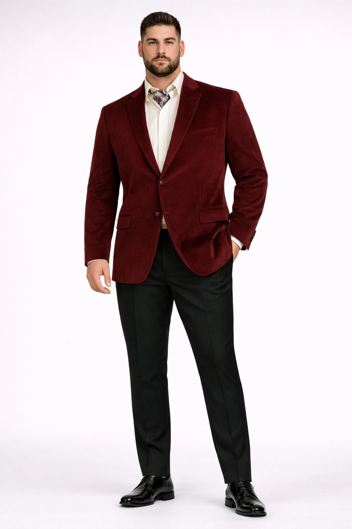 Men's Fashion 2 Button Velvet Jacket Royal Blue Men's blazer Jacket