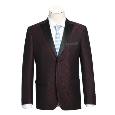 Men's Slim Fit Burgundy Tuxedo Blazer