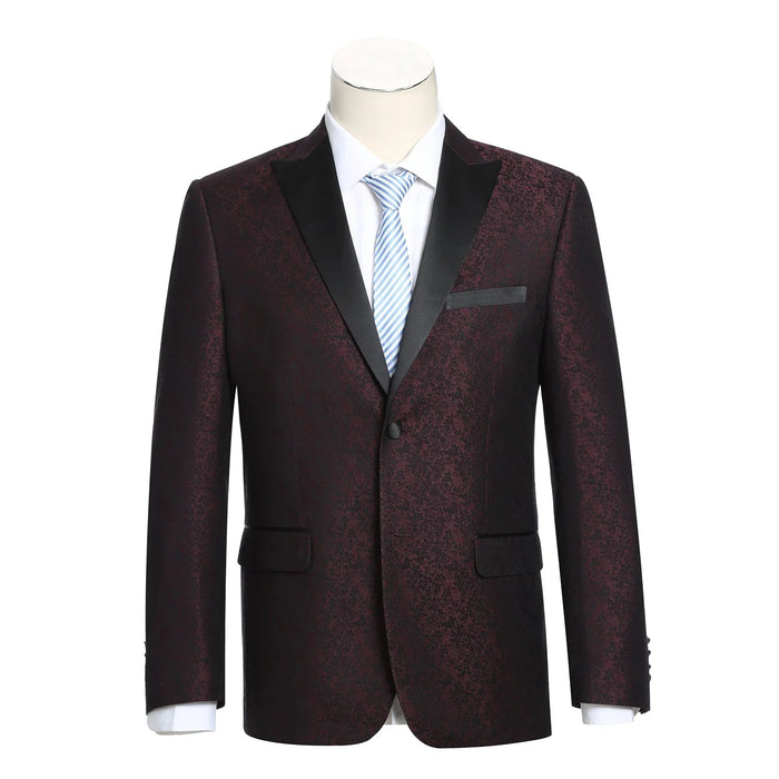Men's Slim Fit Burgundy Tuxedo Blazer
