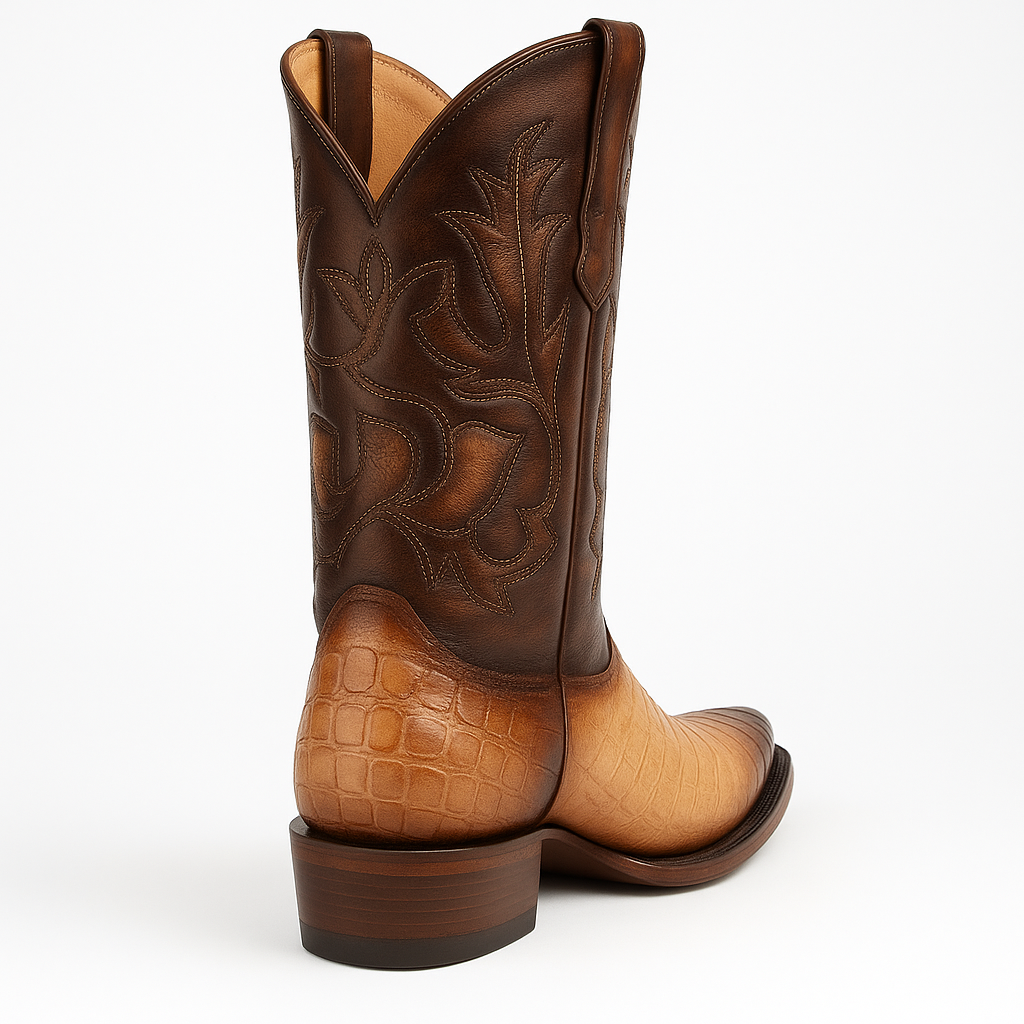 King Exotic Burnished Oryx Caiman Belly Boots