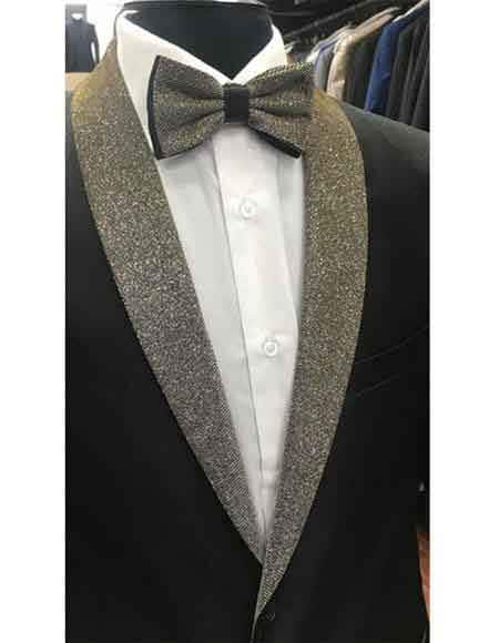 Buttons Closure  Shawl Lapel Black Blazer