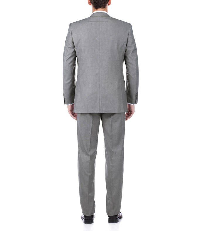 Bevagna Light Gray Wool Pick Stitched Suit