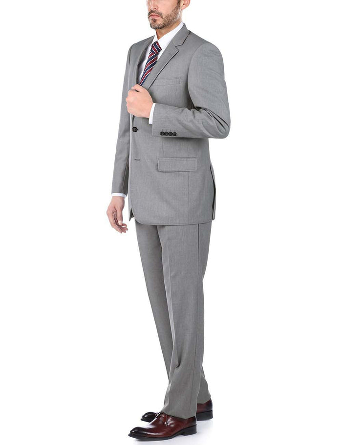 Bevagna Light Gray Wool Pick Stitched Suit