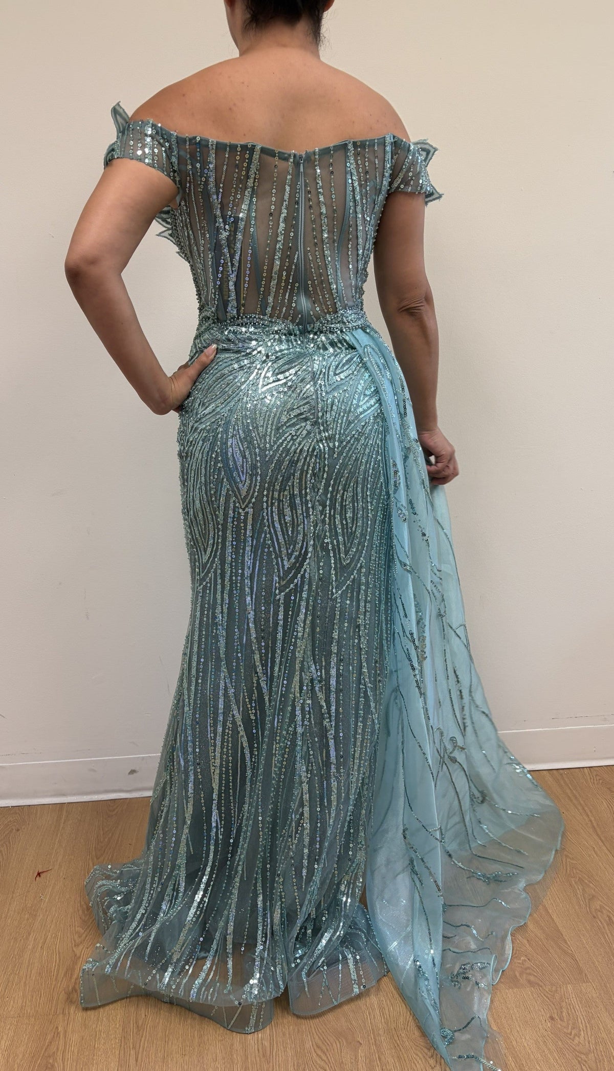 Royal Queen RQ8100 Jeweled Lace Appliqued Formal Gown