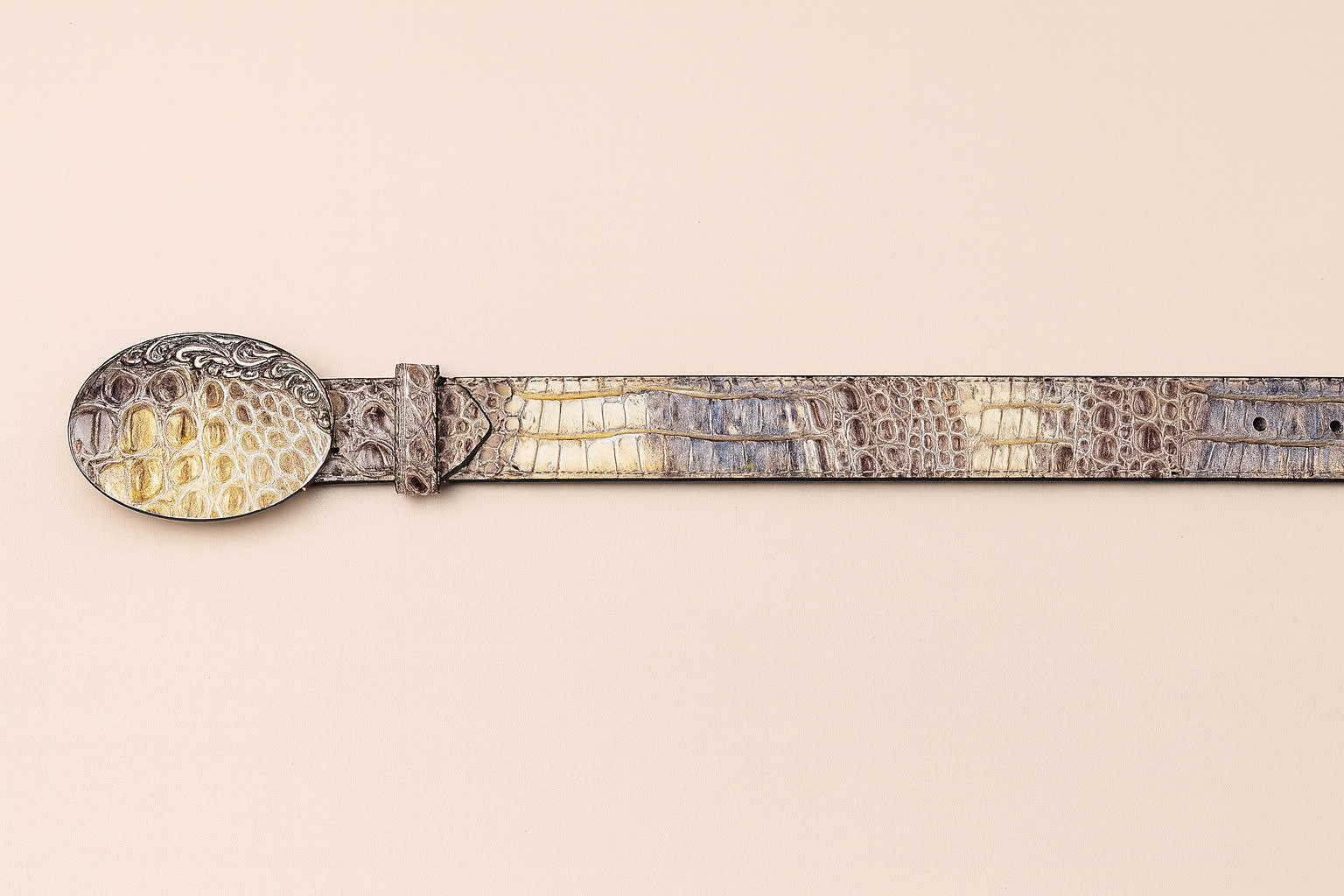 Wild West Caiman Belly Cowboy Belt for Men