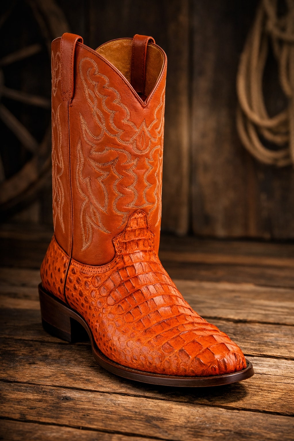 Caiman Hornback Cowboy Boots by King Exotic