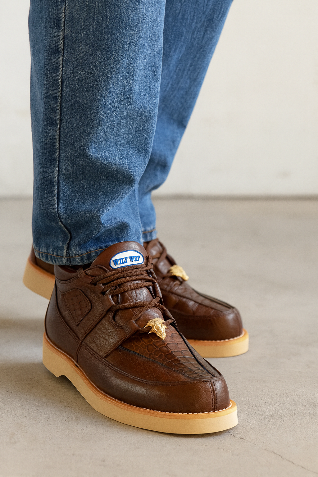 Caiman & Ostrich Skin Wild West Shoes