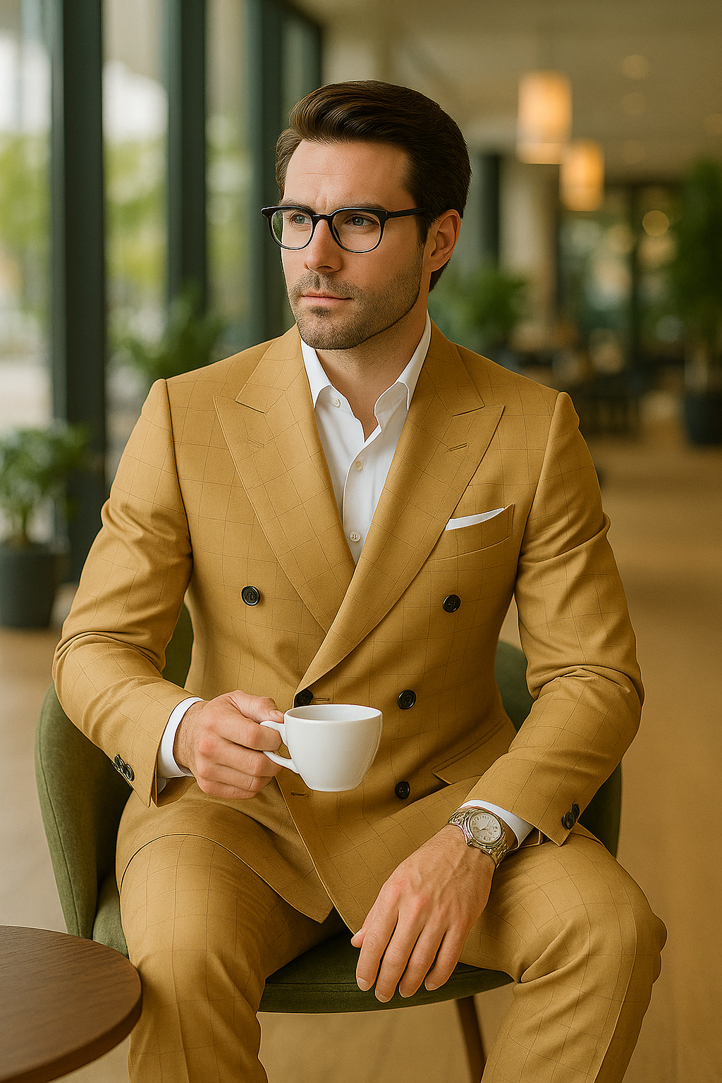 Italian Wool Double Breasted Business Suit
