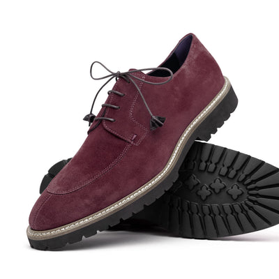 Zelli Campo Sueded Goatskin Blucher Lace-up Shoes in Bordeaux