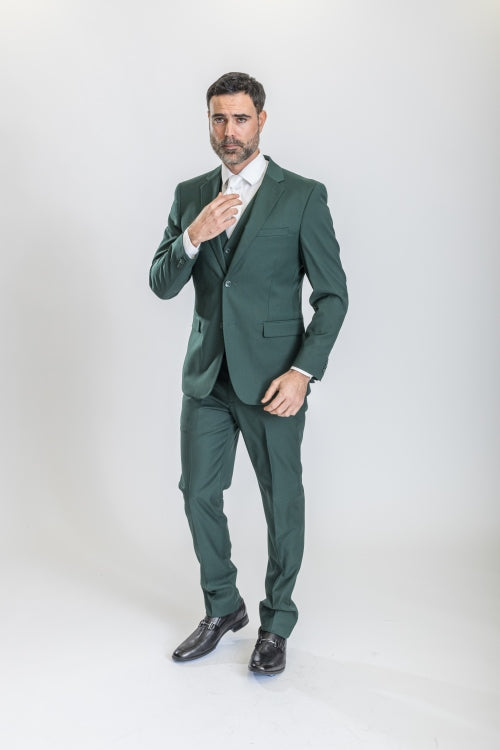 Caravelli Suit - Designer Caravelli Jacket and Pants in Color Solid Augusta Green