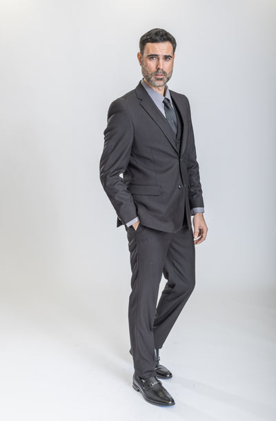 Caravelli Suit - Designer Caravelli Jacket and Pants in Color Solid Black