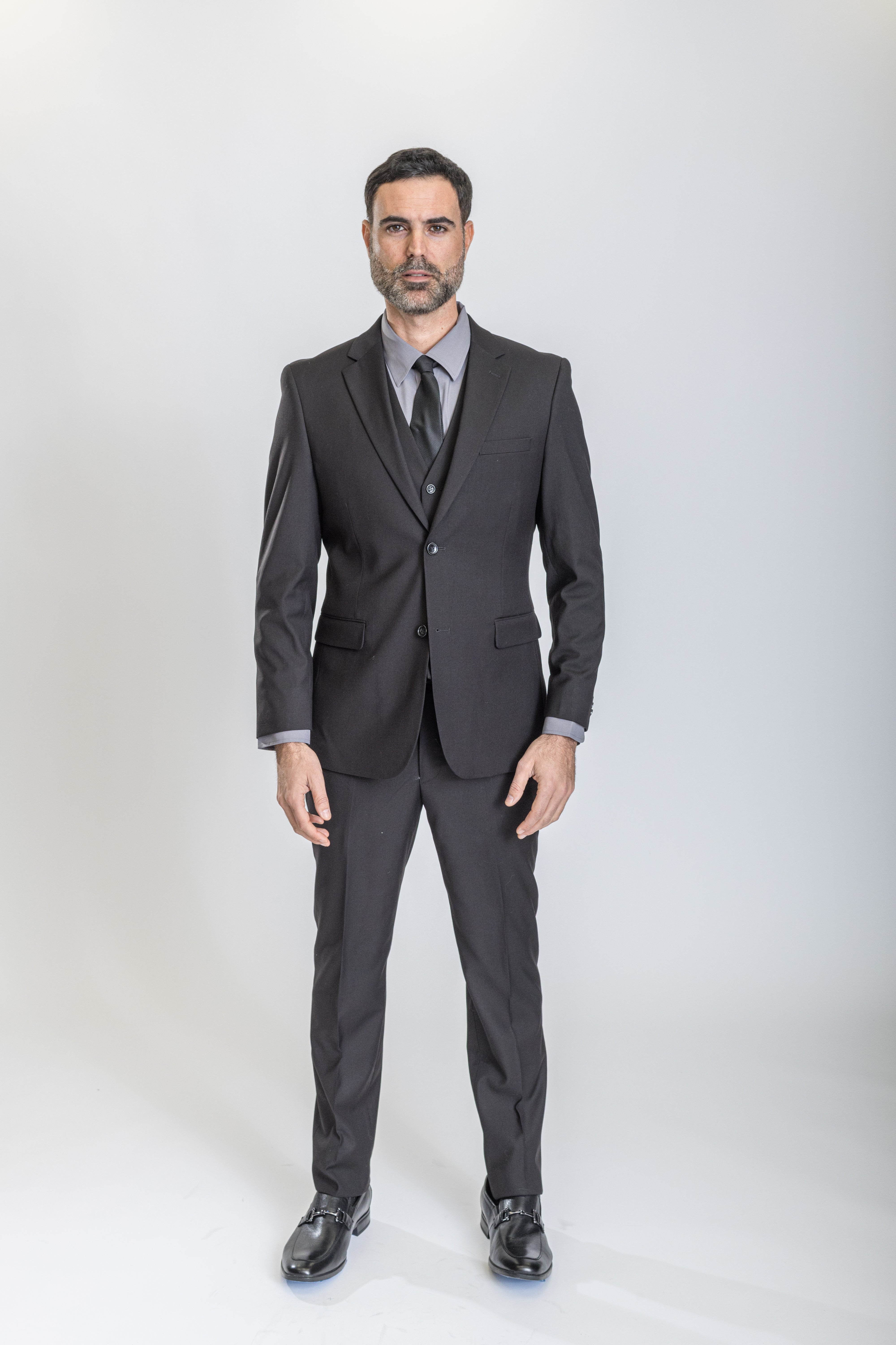 Caravelli Suit - Designer Caravelli Jacket and Pants in Color Solid Black