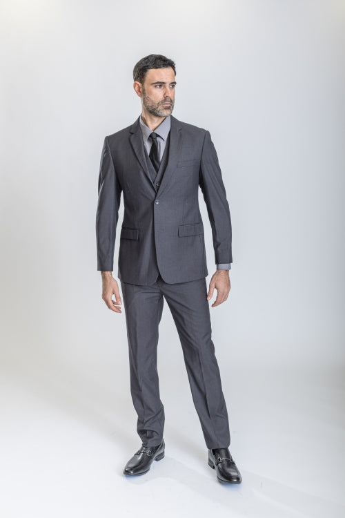 Caravelli Suit - Designer Caravelli Jacket and Pants in Color Solid Charcoal