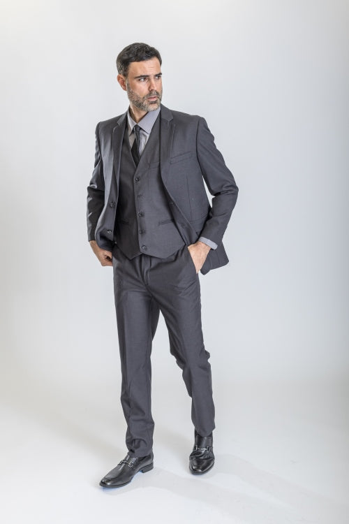 Caravelli Suit - Designer Caravelli Jacket and Pants in Color Solid Charcoal