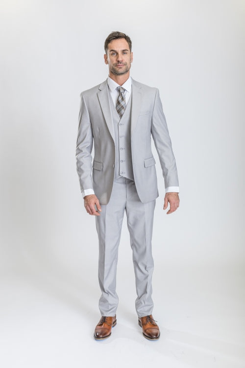 Caravelli Suit - Designer Caravelli Jacket and Pants in Color Solid Ice Grey