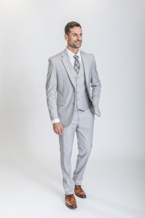 Caravelli Suit - Designer Caravelli Jacket and Pants in Color Solid Ice Grey