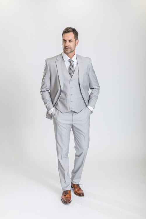 Caravelli Suit - Designer Caravelli Jacket and Pants in Color Solid Ice Grey