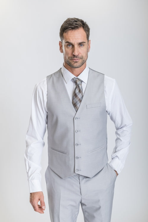 Caravelli Suit - Designer Caravelli Jacket and Pants in Color Solid Ice Grey