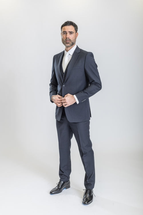 Caravelli Suit - Designer Caravelli Jacket and Pants in Color Solid Navy