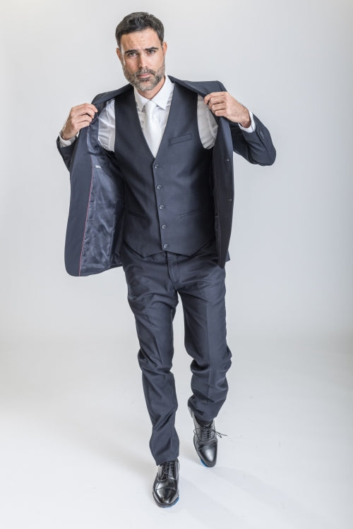 Caravelli Suit - Designer Caravelli Jacket and Pants in Color Solid Navy