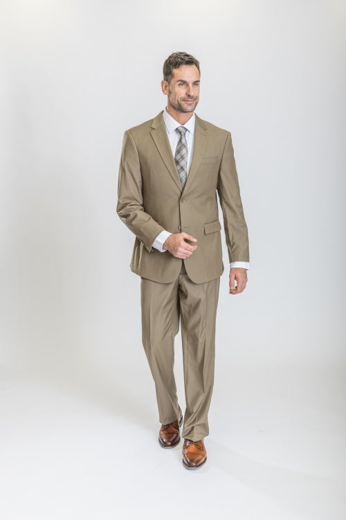 Caravelli Suit - Designer Caravelli Jacket and Pants in Color Solid Tan