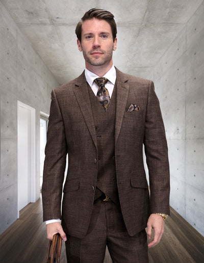 Modern Wool Business Suit by Rossiman