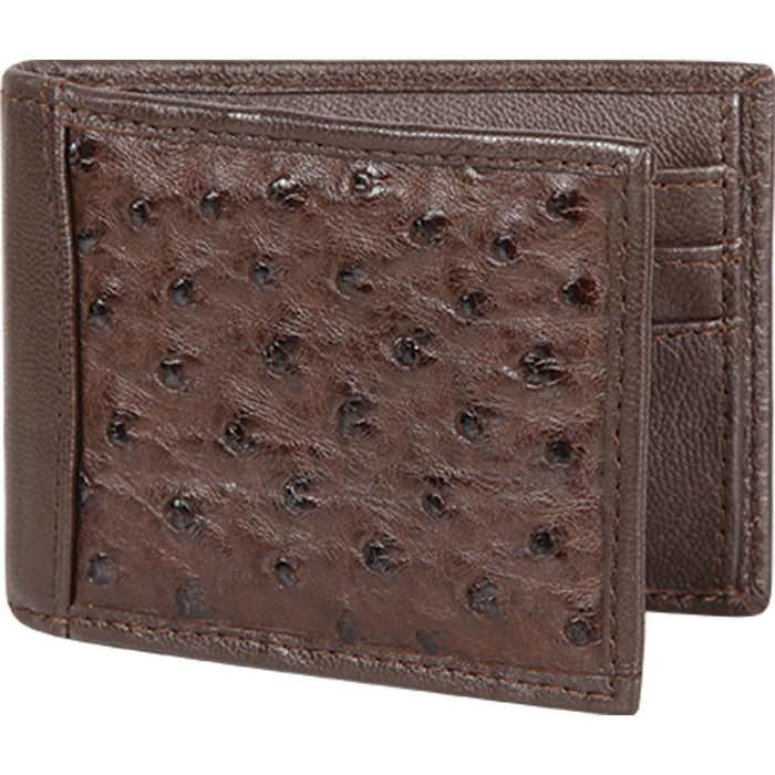 Cartera Avestruz en Piel Café Diseño Láser