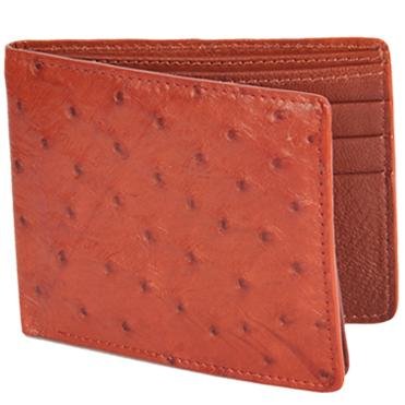 Cartera de Avestruz Original en Cognac