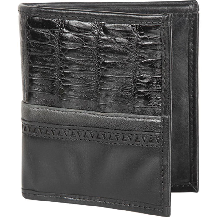 Cartera Caiman: Black Ostrich Leather Purse