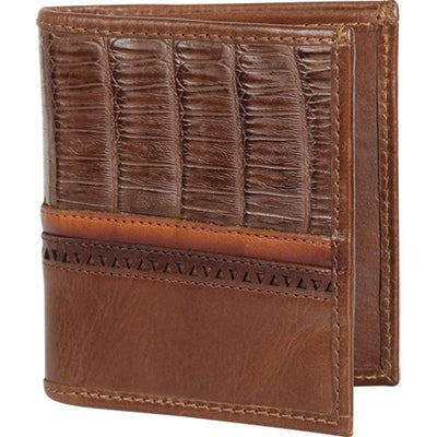 Cartera Caiman Piel Café Diseño Laser