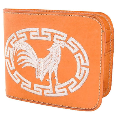 Cartera Cuero Bordada - Natural Leather Craft