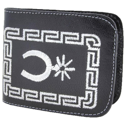 Cartera Cuero Bordada hecha en México