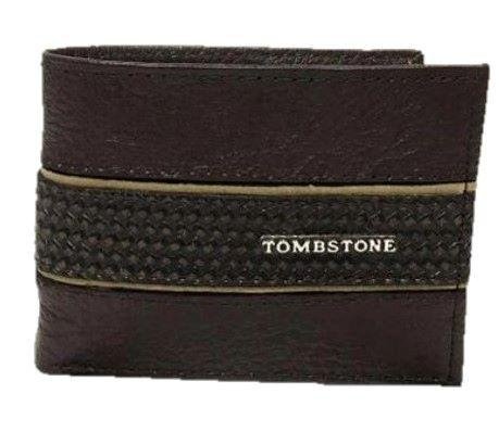 Cartera de Cuero Original Bordada Tombstone Café
