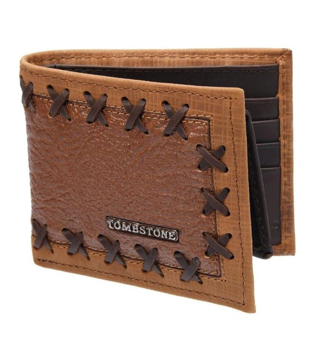Cartera de Cuero Original Tejida Tombstone Miel