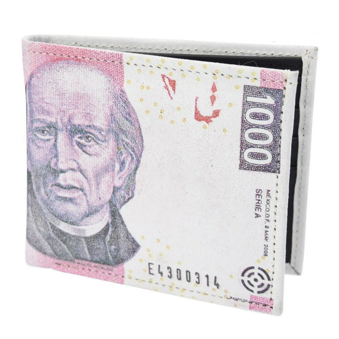 Cartera de Piel with Mil Pesos Impression
