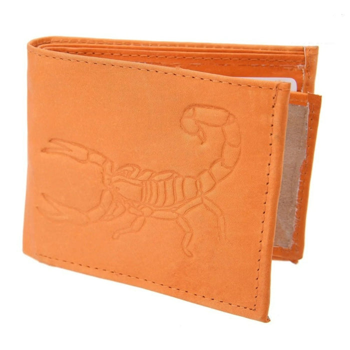 Cartera de Piel Grabada Natural