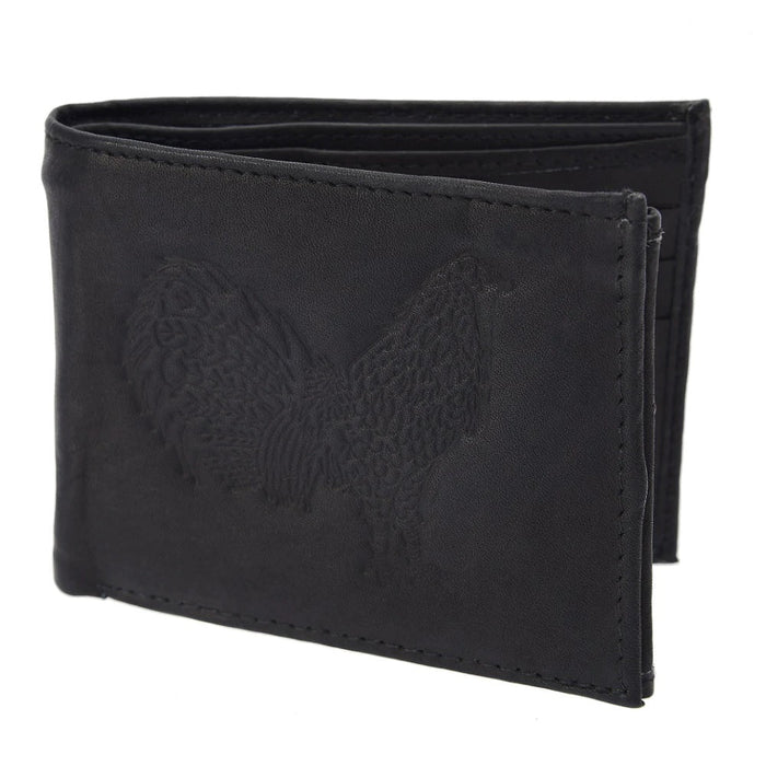 Cartera de Piel con Grabado de Gallo
