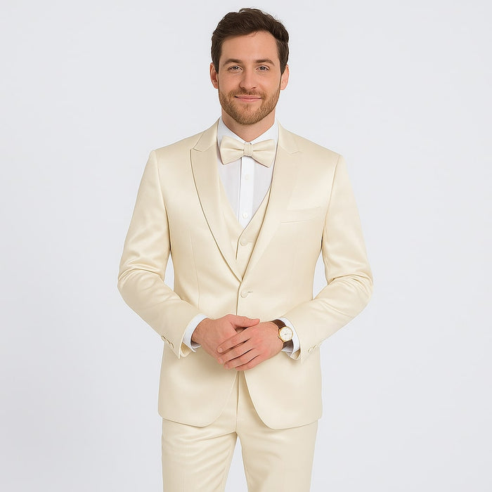 Champagne Satin Tuxedo Set - 4-Piece Formalwear