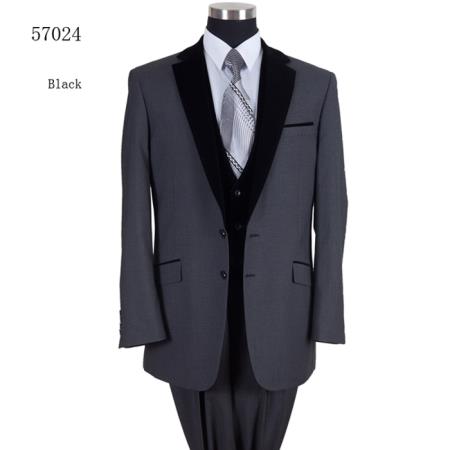 charcoal-grey-tuxedo-with-black-velvet-lapel-vested-wedding-suit-gray-tux-for-groom