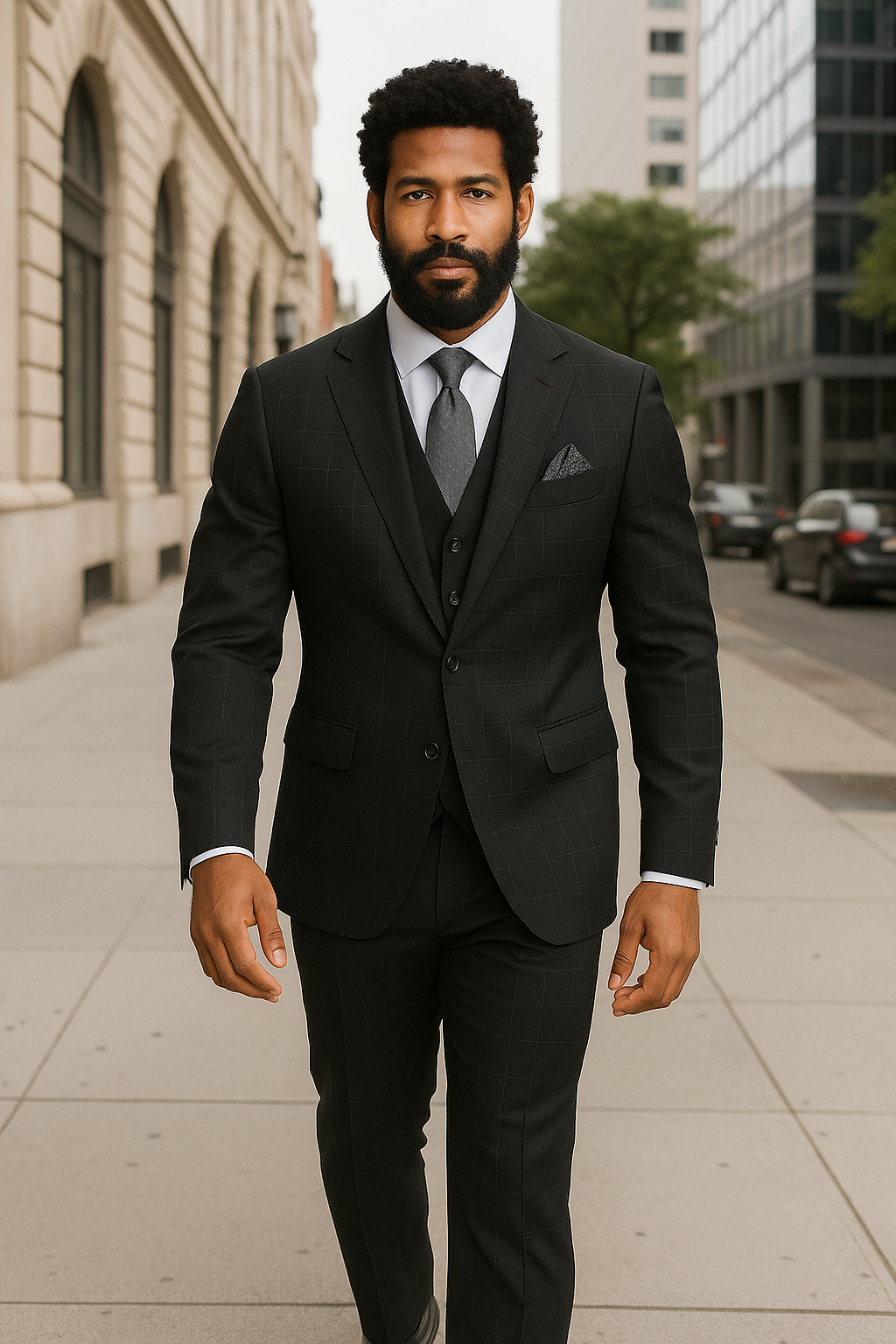 Modern Fit Italian Wool Three Piece Suit